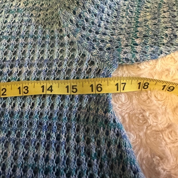 JEANNE PIERRE melange turquoise loos knit sweater/ tunic - Picture 6 of 13